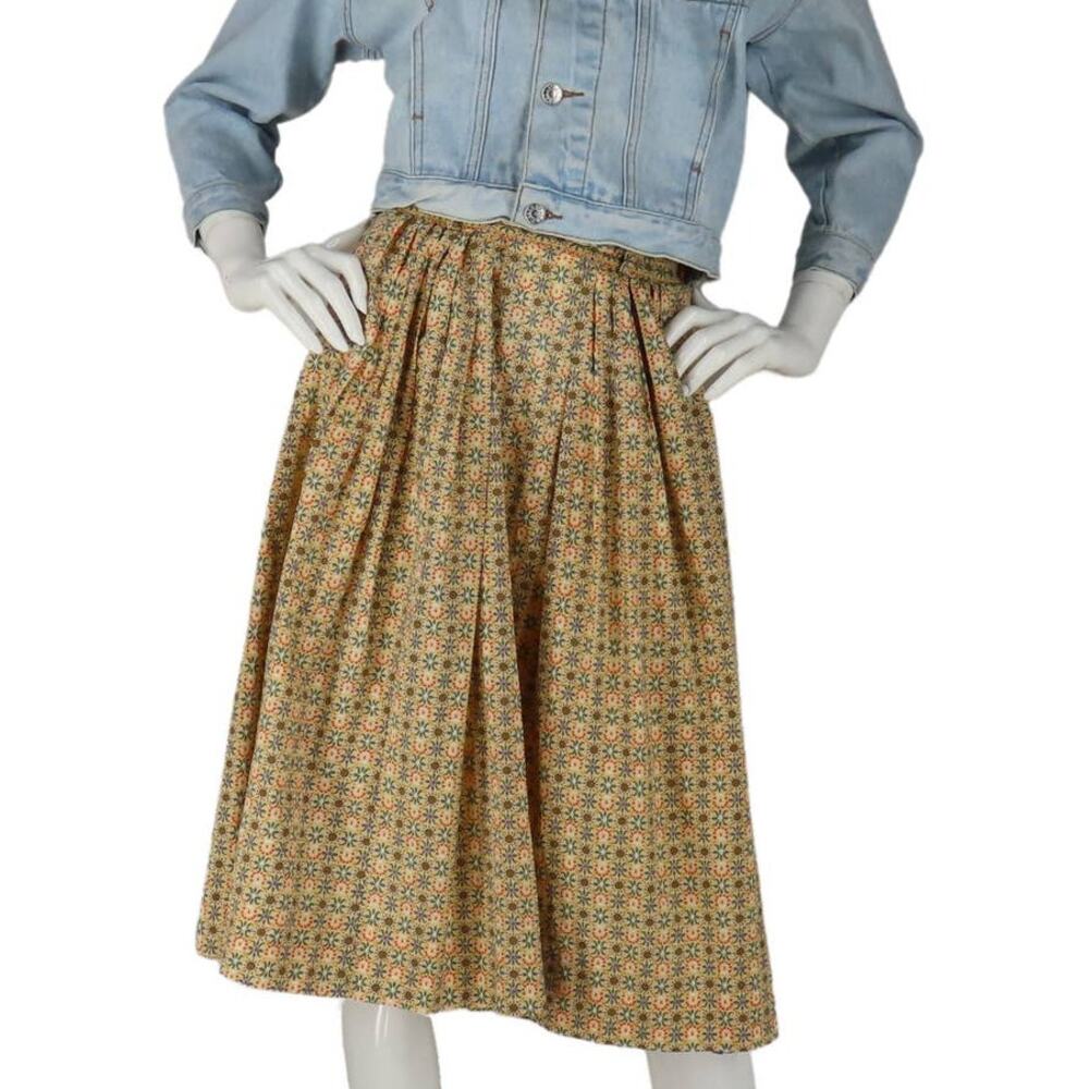 60s Vintage Flower Print Bohemian Skirt